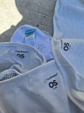 Keababies White Infant Swaddle Set - OS (0-3M) (4 pieces)
